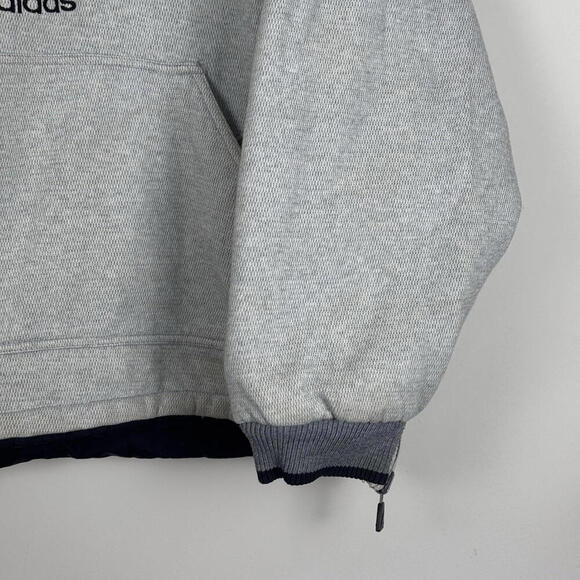 90s Adidas VTG Reversible Jacket Yellow Stripes Half Zip Pockets Insulated Sz L - Picture 10 of 10